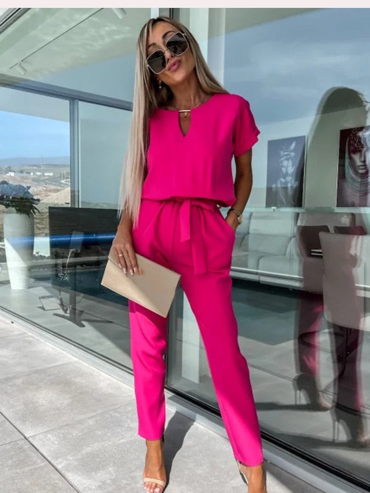 Constance Patty Jumpsuit met Korte Mouwen en Comfi Fit