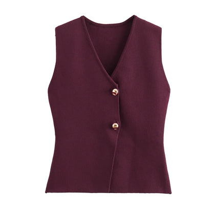 Mia – Geribd Gebreid Vest Top