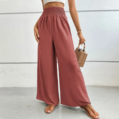 Eva - Linnen Elastische Hoge Taille Comfy Mode Flared broek