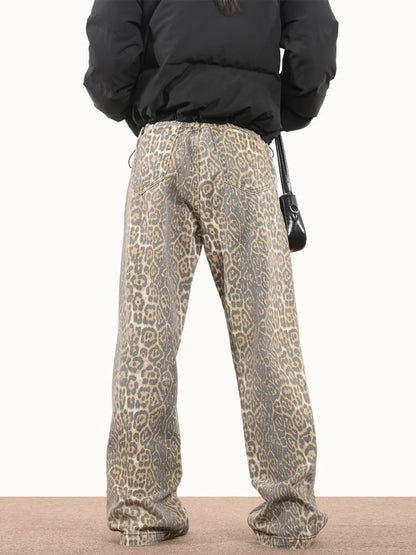 Mia – Leuke Leopard Print Wijd-Leg Broek