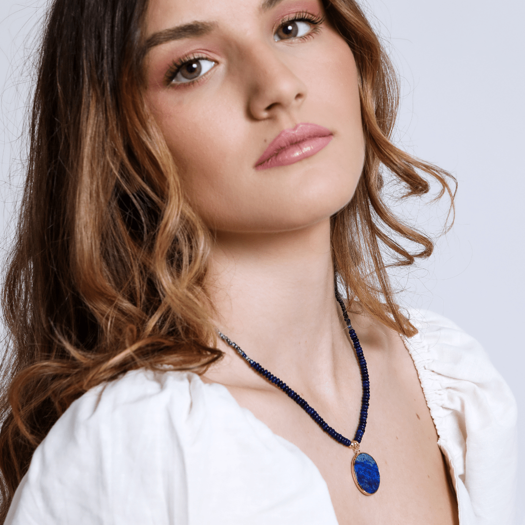 MidnightMoon Helende Ronde Lapis Ketting