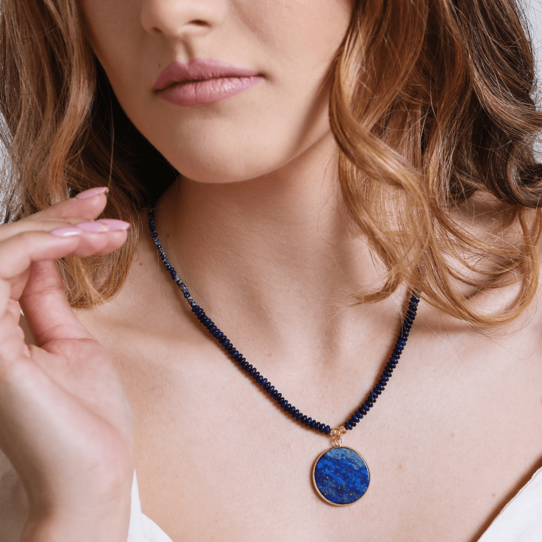 MidnightMoon Helende Ronde Lapis Ketting