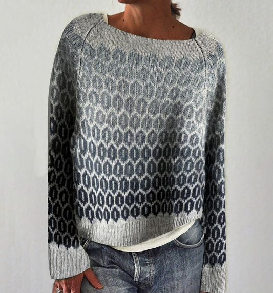 Lentebries Gebreide Sweater met O-hals voor Vrouwen Met Lange Mouwen En Comfort