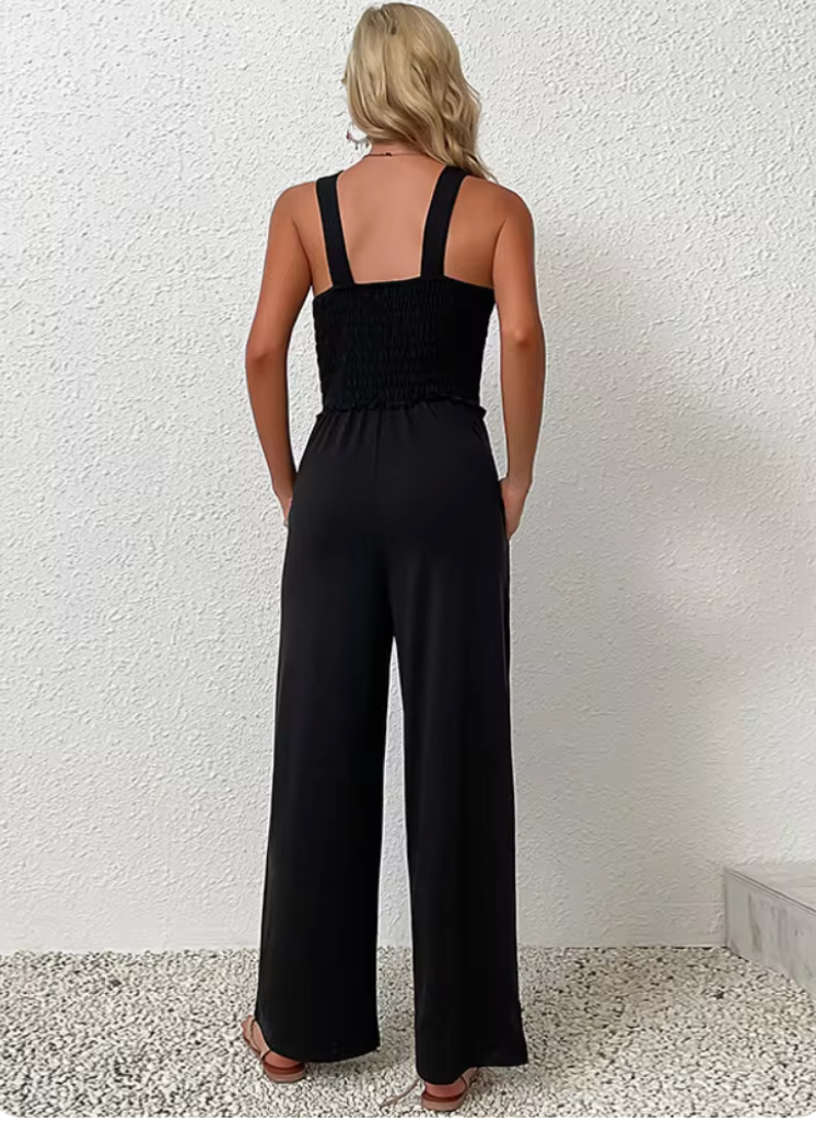 Kyleen - Zomermode Jumpsuit met Wijde Pijpen