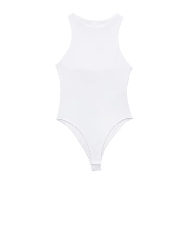 Melissa - Modieus Strak Bodysuit met Halternek