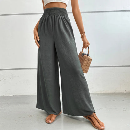 Eva - Linnen Elastische Hoge Taille Comfy Mode Flared broek