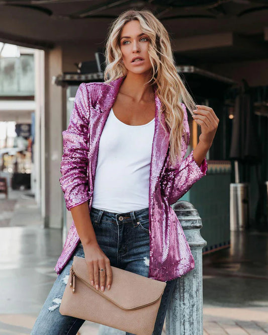 Sparkle - Pailletten Blazer voor een Glamoureuze Look