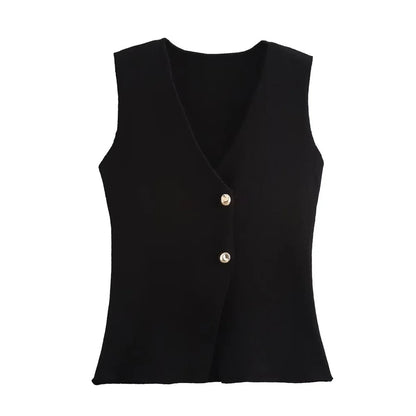 Mia – Geribd Gebreid Vest Top