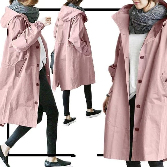 Serenita Storm- en Waterbestendige Dames Trenchcoat met Capuchon