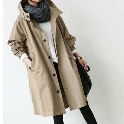 Serenita Storm- en Waterbestendige Dames Trenchcoat met Capuchon