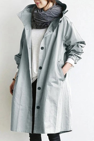 Serenita Storm- en Waterbestendige Dames Trenchcoat met Capuchon