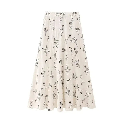 Lujza - Set van top en rok met bloemenprint