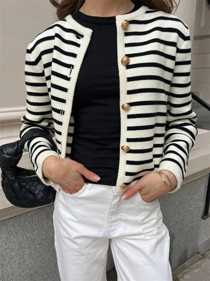 Lily – Gestreepte Cardigan en Short Set