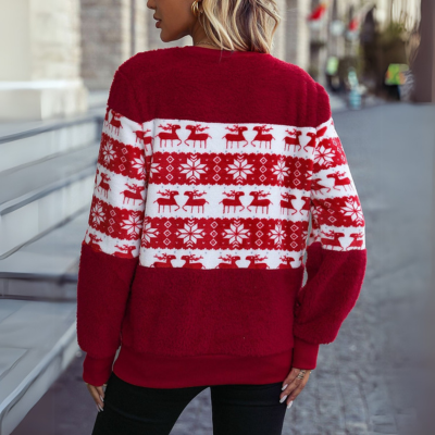 Kerst Element Ronde Hals Lang Sweatshirt