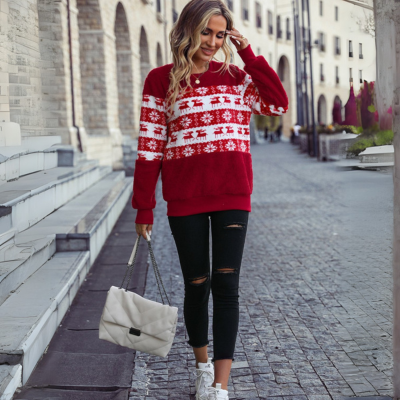 Kerst Element Ronde Hals Lang Sweatshirt