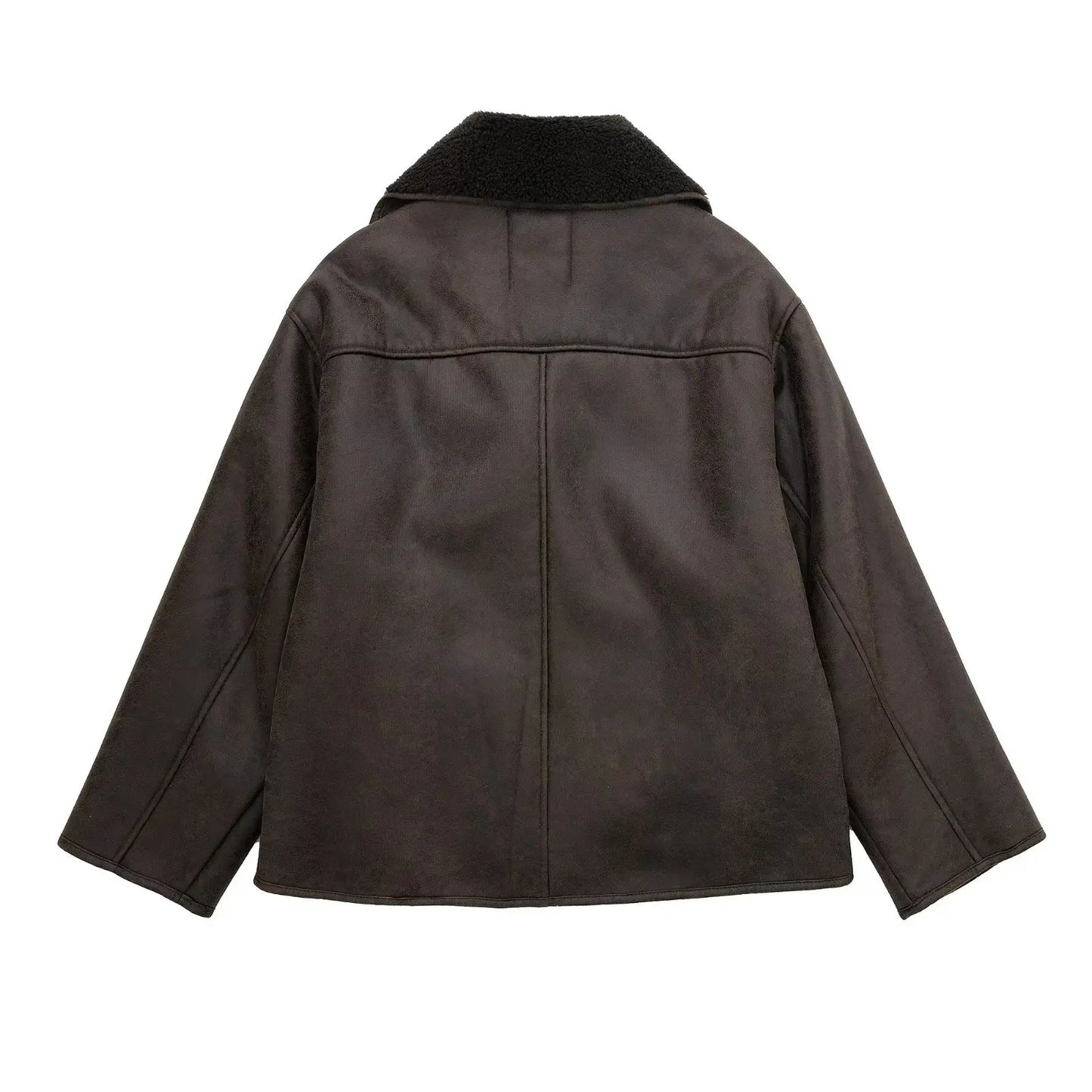 Leighton - Vintage Leren jas met lange Mouwen voor Dames