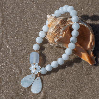 Purity&Harmony Witte Jade en Agaat Kralen Armband