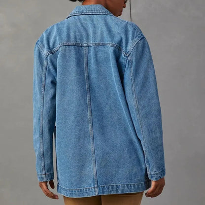 Krisje - Stijlvolle denim blazer met zakken voor dames