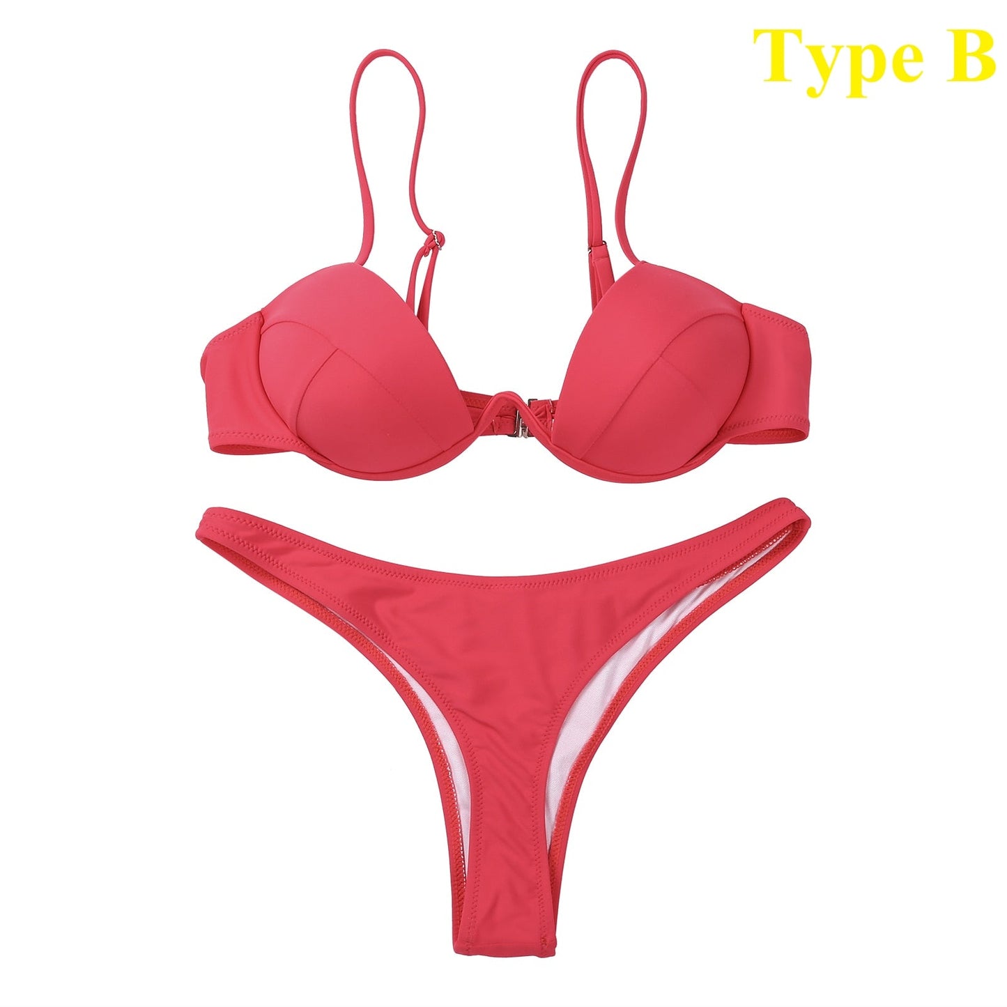 Lillian - Bandage Braziliaanse Bikini in Effen Kleur