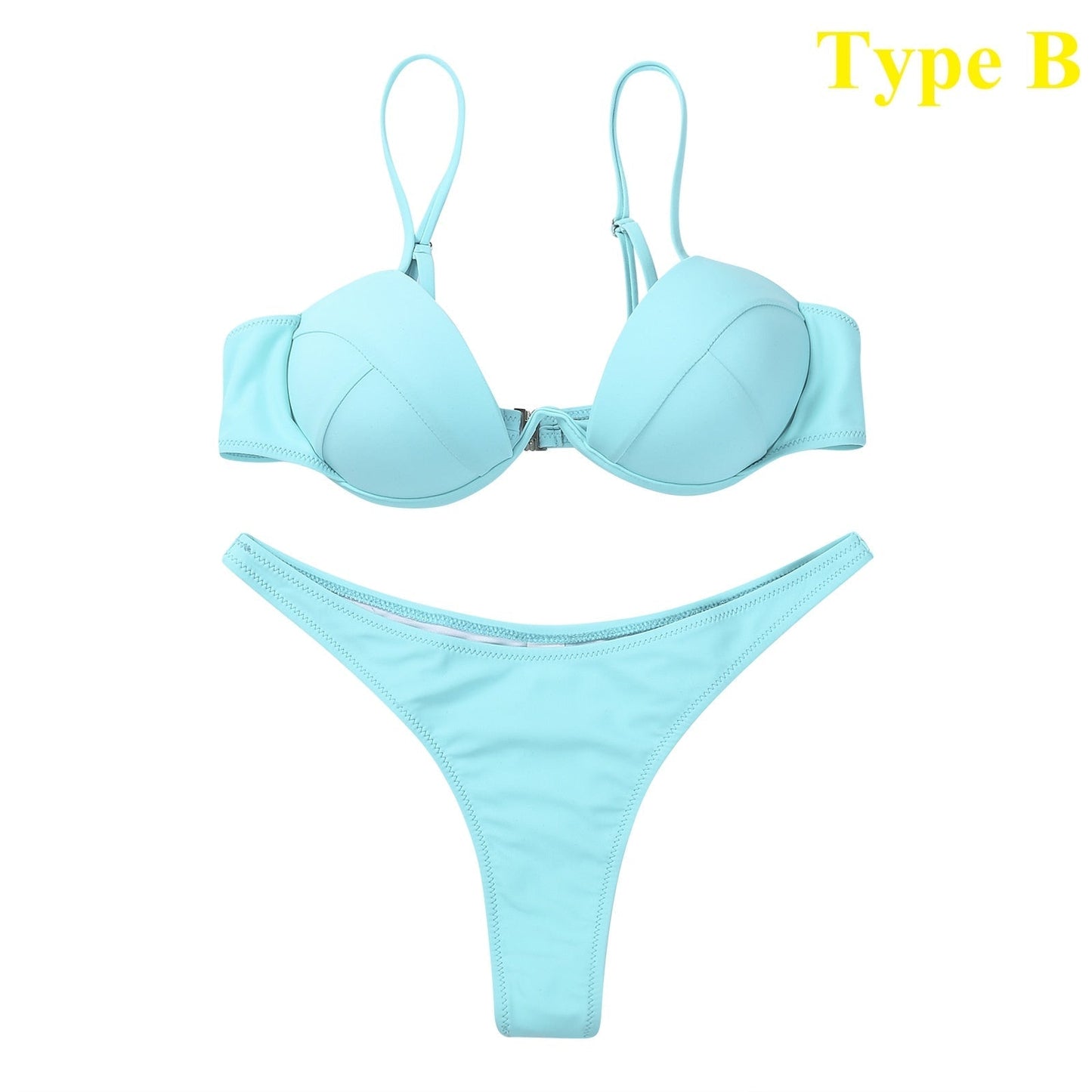 Lillian - Bandage Braziliaanse Bikini in Effen Kleur