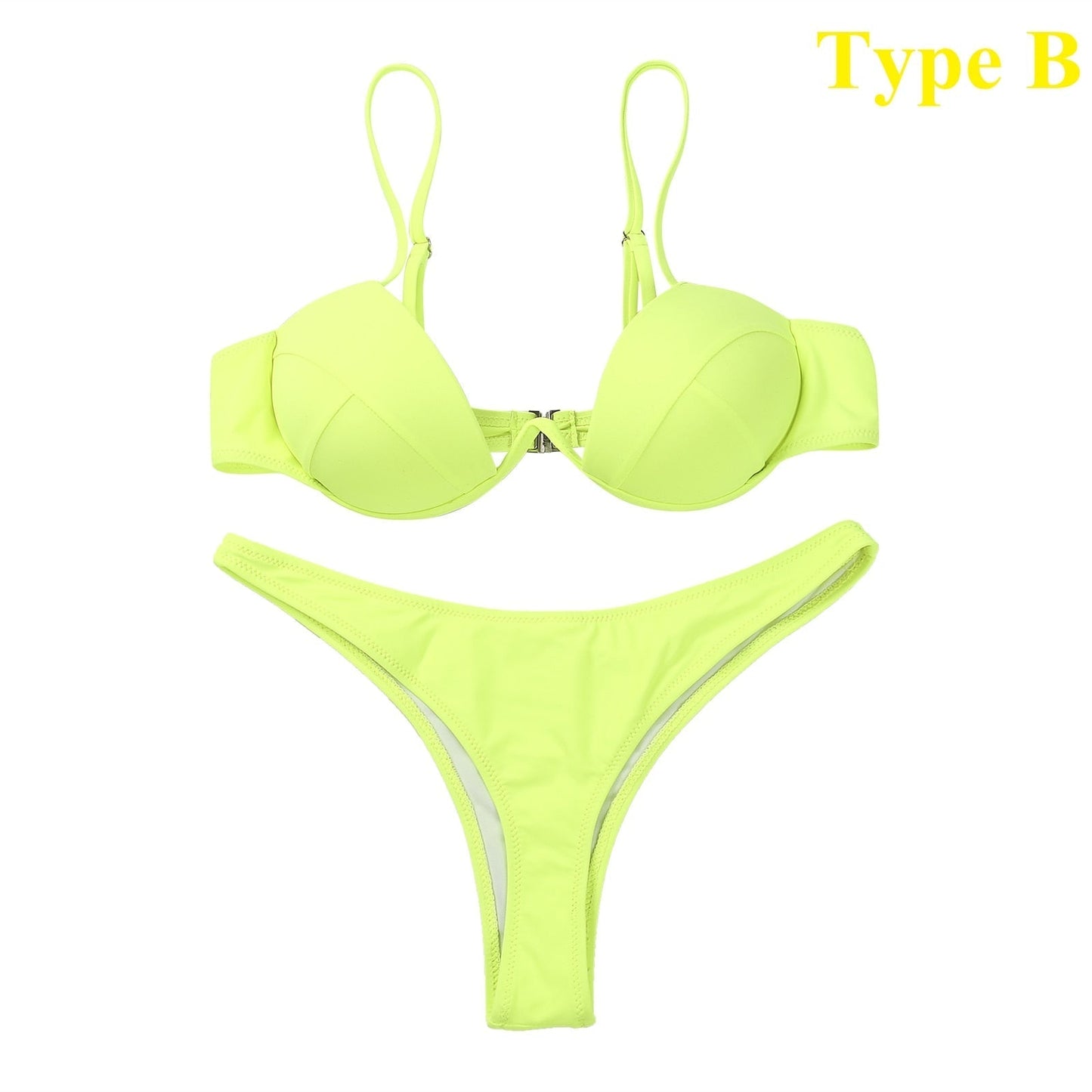 Lillian - Bandage Braziliaanse Bikini in Effen Kleur