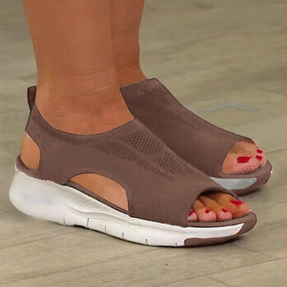 Liva | Sport Sandalen met Open Teenen en Witte Zolen