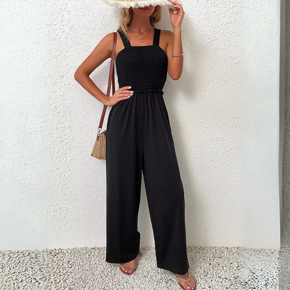 Kyleen - Zomermode Jumpsuit met Wijde Pijpen