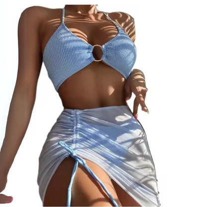 Yheng - 3-delige Zwemkleding Bikini met Hoge Taille