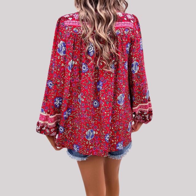 Kate - Bohemian Blouse Met Paisleypatroon