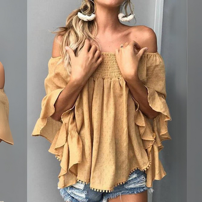 Luna - Elegante Off-Shoulder Top met Splitdetail