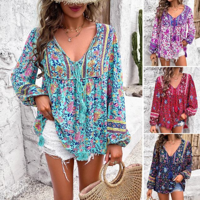 Kate - Bohemian Blouse Met Paisleypatroon