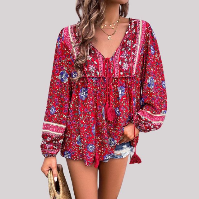 Kate - Bohemian Blouse Met Paisleypatroon