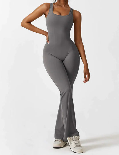 Annalise - V-rug Uitlopende Jumpsuit