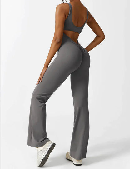 Annalise - V-rug Uitlopende Jumpsuit