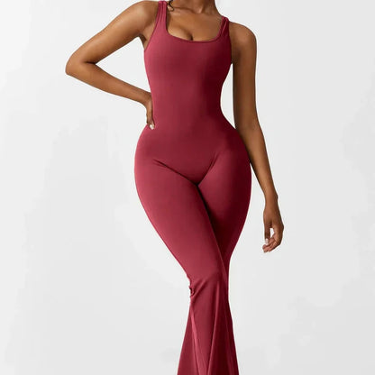 Annalise - V-rug Uitlopende Jumpsuit