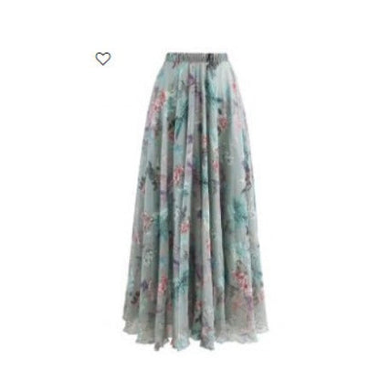 Britt - Elastische Taille rok met Vintage Print