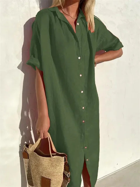 Lara - Casual Jurk met Knopen