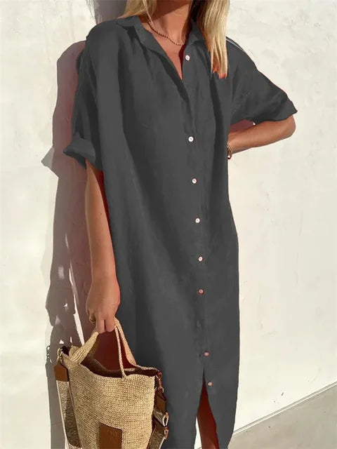 Lara - Casual Jurk met Knopen