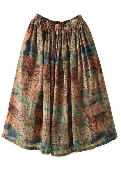 Britt - Elastische Taille rok met Vintage Print