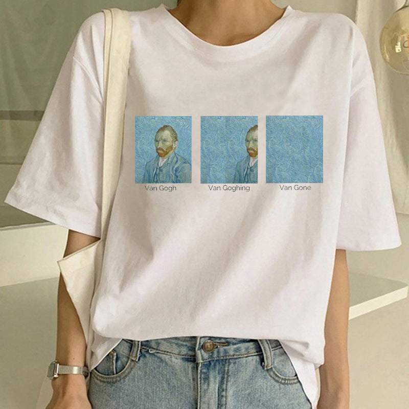 Rhea - T-shirt met Van Gogh opdruk