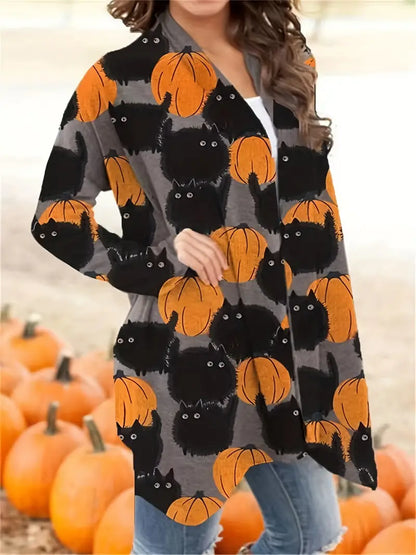 Sia - Elegante Halloween-Pompoenpatroon Gilet