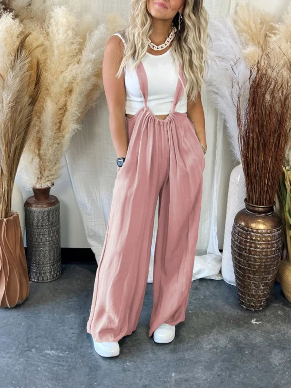 Adelaide - Zachte, loszittende Droomjumpsuit in Effen Kleur