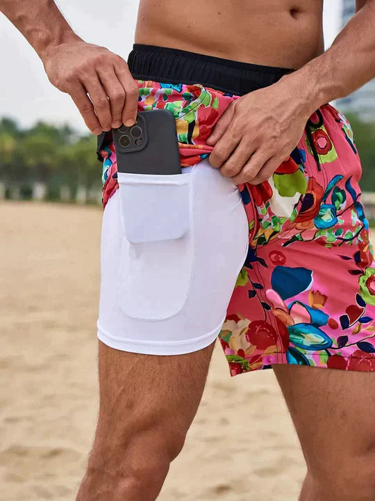 Braxton AquaFlex Zwemshorts voor Mannen met Trekkoord en Verstopte Zak voor Telefoon