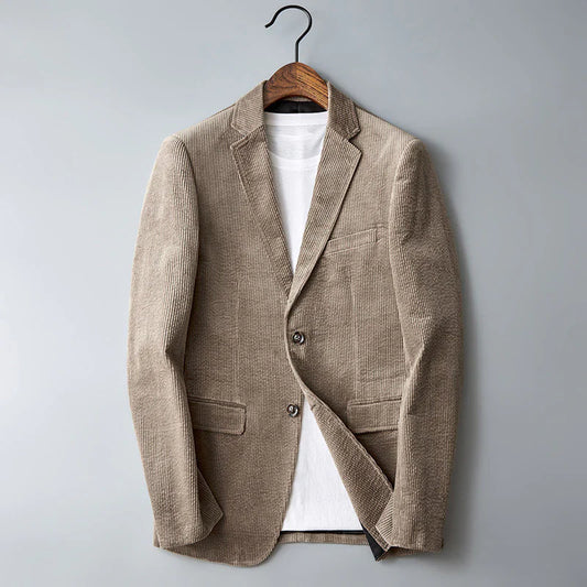 Victor - Klassieke Ribfluwelen Blazer met Tweeknoopsluiting