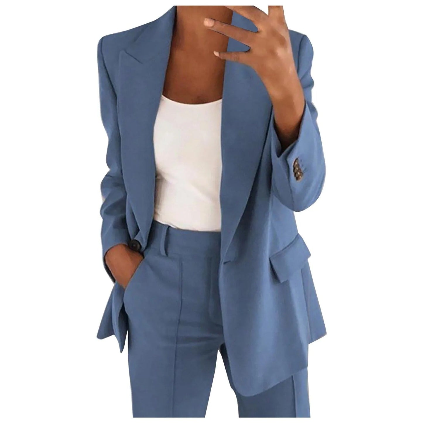 VeraModa Effen Kleur Vrouwen Suit Pak Set met Colbert Blazer en Pantalon