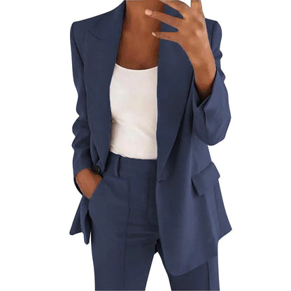 VeraModa Effen Kleur Vrouwen Suit Pak Set met Colbert Blazer en Pantalon