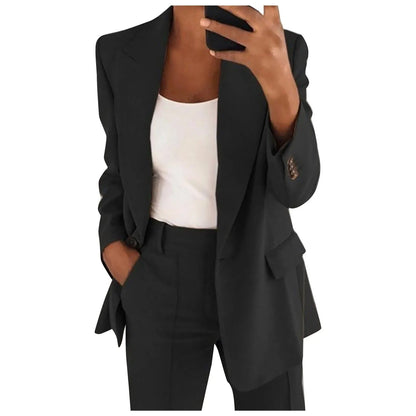 VeraModa Effen Kleur Vrouwen Suit Pak Set met Colbert Blazer en Pantalon