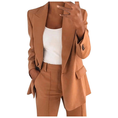 VeraModa Effen Kleur Vrouwen Suit Pak Set met Colbert Blazer en Pantalon