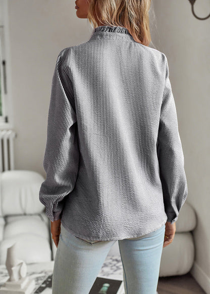 Olivia - Blouse met Ruches en Knopen