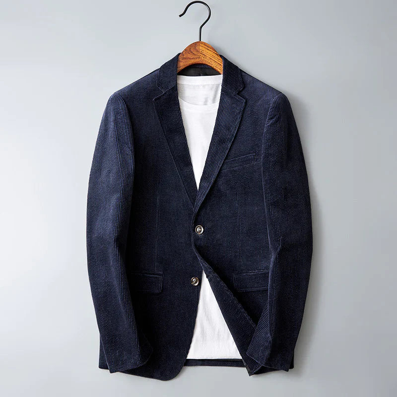 Victor - Klassieke Ribfluwelen Blazer met Tweeknoopsluiting